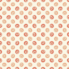 Abstract seamless pattern with cute colored elements. Hand drawn simple design texture with chaotic shapes. Texture for wallpaper, background, scrapbook. Vector illustration.