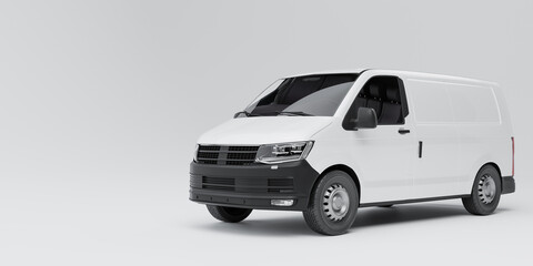 Isolated Delivery Van 3d illustration