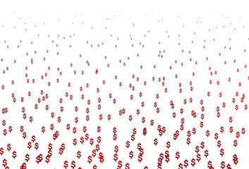 Obraz premium Light Red vector texture with financial symbols.