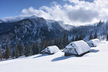 Tatry, zima w mroźny dzień, Dolina Kościeliska i szlak na Polanę na Stoły © Albin Marciniak