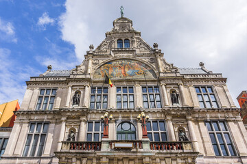 Fototapeta na wymiar View of former Royal Dutch Theatre building (Groot Huis, built between 1897 and 1899). Ghent, Belgium.