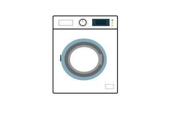 Illustration Of A Washing Machine With A Simple Modern Control Panel