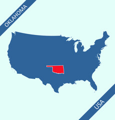 Oklahoma highlighted on USA map