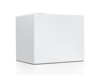 Blank box on white background with reflection