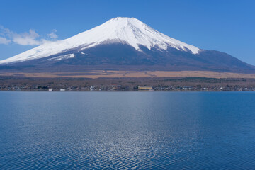 山梨県の富士山と山中湖