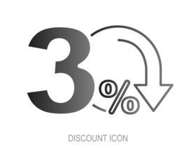 Percent down line icon isolated on background. Sale Banner Template Design. Special Offer Banner Vector Illustration. illustration.
