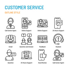 Customer Service in outline icon and symbol set