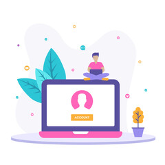 Isolated User Account illustration concept. Design materials for promotion, information and advertising.
