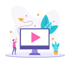 Isolated Video Player illustration concept. Design materials for promotion, information and advertising.