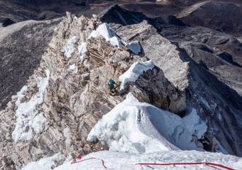 Ama Dablam Descent from Summit, Himalaya