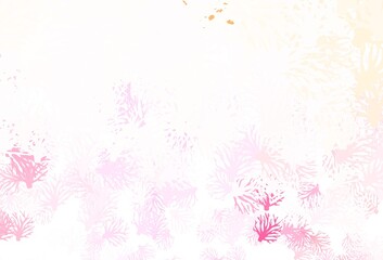 Light Pink, Yellow vector elegant background with branches.