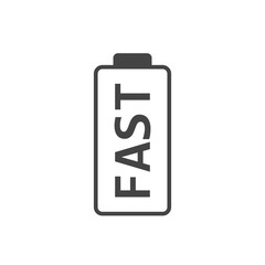 Fototapeta premium Battery fast charge icon on white isolated background.