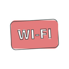 WiFi vector icon. Wi-Fi logo illustration on cartoon style on white isolated background.