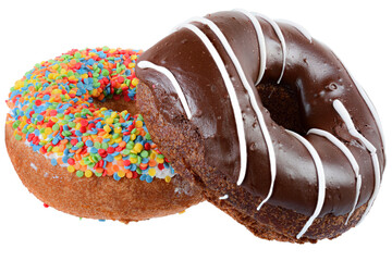 Chocolate glazed donut isolated