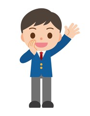 呼ぶ 男子学生 ブレザー