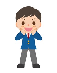 大声 男子学生 ブレザー