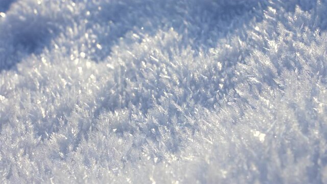 Christmas Winter Frost Pattern. Dolly shot closeup.
