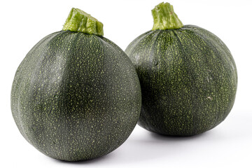 green zucchini isolated on white background
