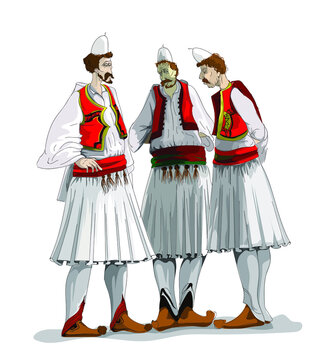 Albanian Singer Men From South With Traditional Dress