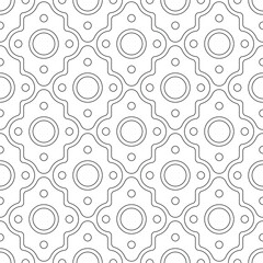 Colouring page, coloring book. Black and white geometric linear illustrations. Abstract seamless vector background. Line art pattern design. Easy to edit color and lines.