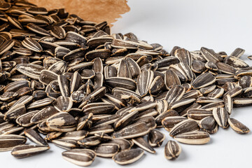 sunflower seeds isolated on white