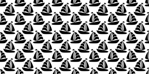 boat seamless pattern vector yacht pirate Anchor helm maritime Nautical sea ocean tile background repeat wallpaper scarf isolated doodle design
