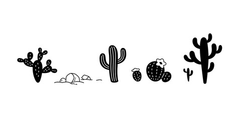 cactus vector icon Desert flower logo botanica character cartoon plant garden doodle symbol illustration design