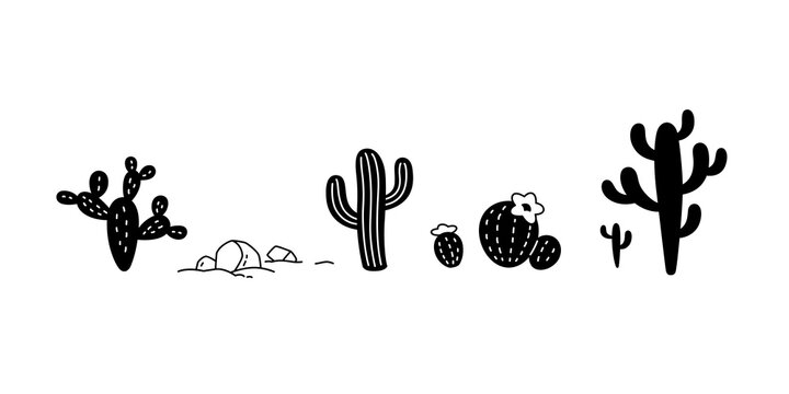cactus vector icon Desert flower logo botanica character cartoon plant garden doodle symbol illustration design