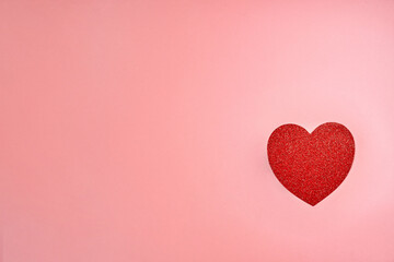 Red decorative hearts on a  background. Valentine's Day Concept.