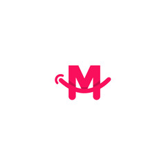 Letter M smile vector logo design 