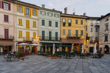 Fototapeta na wymiar Orta San Giulio city centre main square, Italy