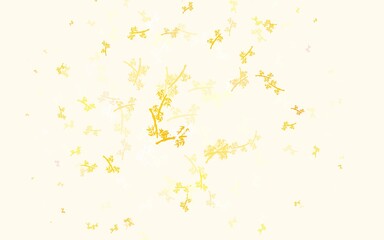 Light Orange vector doodle template with branches.