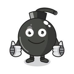 bomb mascot thumbs up vector illustration with design eps 10