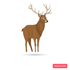 Deer animal color flat icon