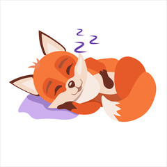 Little red fox is sleeping sweet