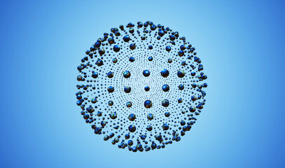 Sphere from many forms of the earth. Modern blue background with polygon.