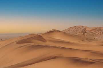Fototapeta na wymiar View of sand dunes in the Kalahari desert, Namibia.