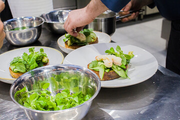 person preparing salad