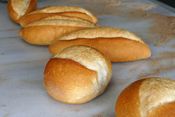 a large classic wood oven that bakes bread, wood oven and baked breads,