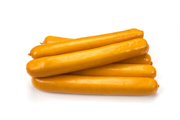  saucisses de Francfort isolé sur un fond blanc