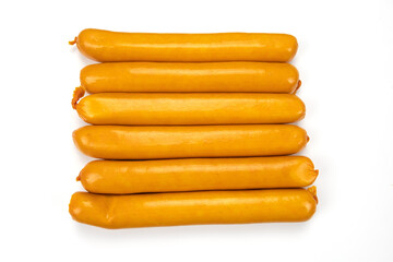  saucisses de Francfort isolé sur un fond blanc