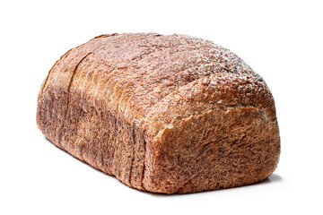 Sliced organic vegan loaf isolated on white