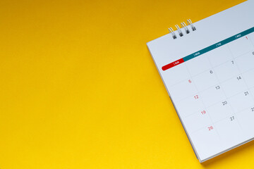 close up top view calendar 2020 month december end of the year schedule to make appointment meeting...