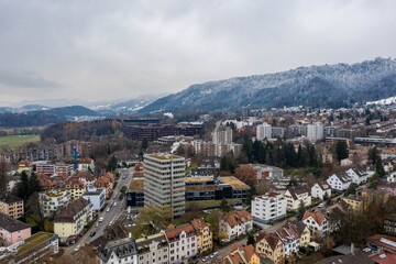 view of zurich and the alps