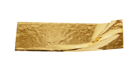 Fototapeta na wymiar gold foil adhesive tape isolated on white background