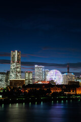 Naklejka premium 大さん橋からの横浜みなとみらいの夜景