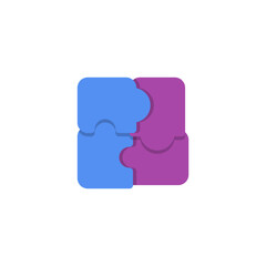 Puzzle Solved Problem Flat Icon, Logo, Vector