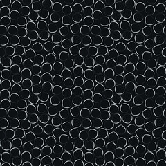 Art deco seamless pattern. Geometric circles on black background, fabric, wallpaper, packaging, vector ornament