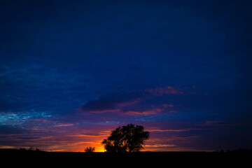 Colorful sunset in Nebraska