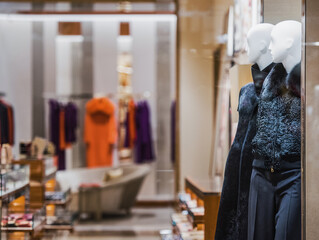 Fototapeta na wymiar Elegant clothing in a store - shopping concept